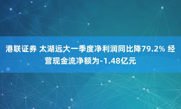 港联证券 太湖远大一季度净利润同比降79.2% 经营现金流净额为-1.48亿元