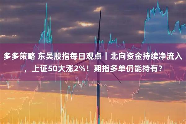 多多策略 东吴股指每日观点｜北向资金持续净流入，上证50大涨2%！期指多单仍能持有？