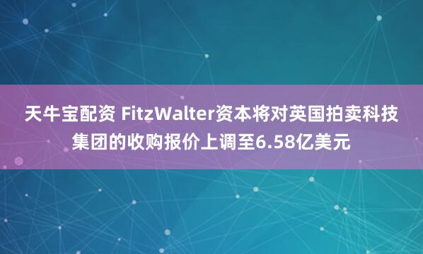 天牛宝配资 FitzWalter资本将对英国拍卖科技集团的收购报价上调至6.58亿美元