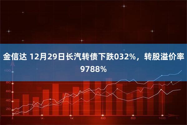 金信达 12月29日长汽转债下跌032%，转股溢价率9788%