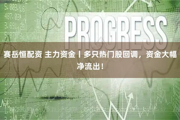 赛岳恒配资 主力资金丨多只热门股回调，资金大幅净流出！